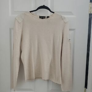Jeanne Pierre Beige Crew Neck Sweater